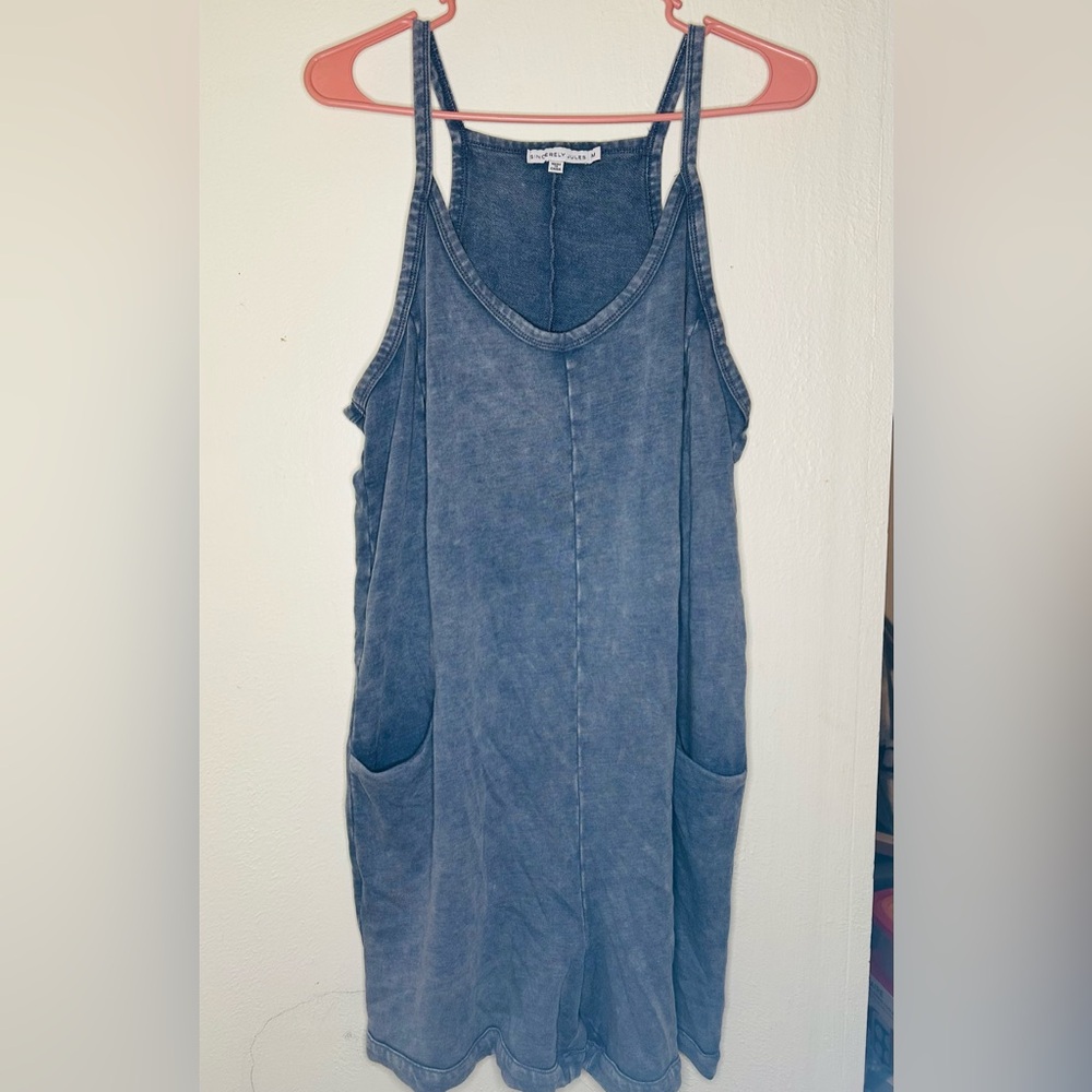 Denim Blue Sleeveless Romper